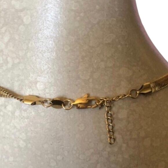 Jennifer Zeuner NIP 14K Hamilton Herringbone Yellow Gold Plated Necklace - Picture 6 of 13